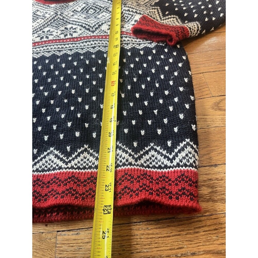 Vintage Dale of Norway Sweater Womans One Size Wool Red White Pull Over Winter - Picture 6 of 11